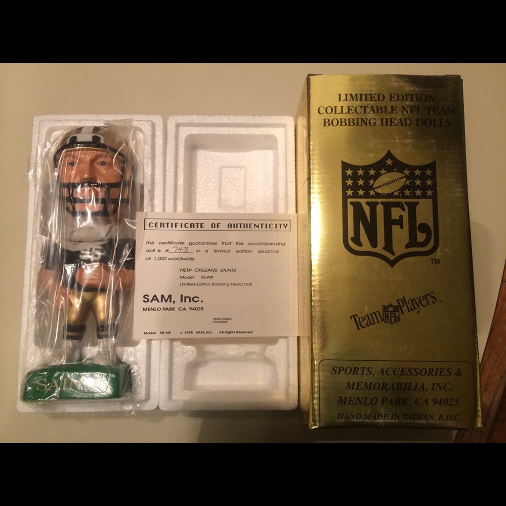 🎈SOLD🎈NEW ORLEANS SAINTS BOBBING HEAD NODDER VERY RARE - Picture 9 of 10